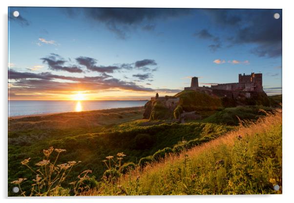 Bamburgh Sunrise Acrylic by Paul Appleby