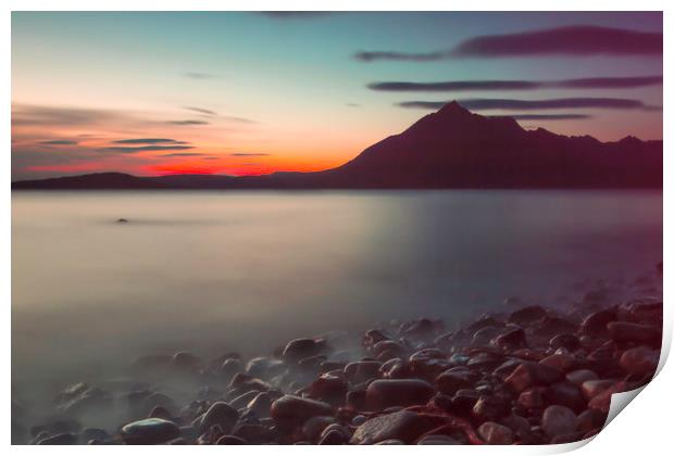 The Fires of Elgol Print by Eric Pearce AWPF
