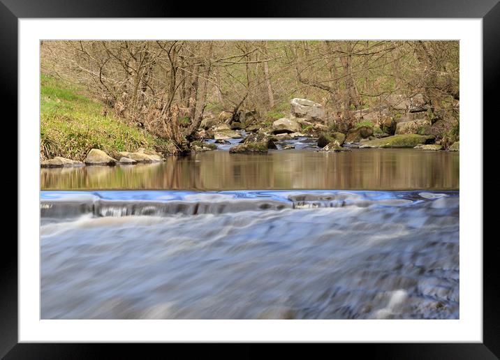 Stream motion blur  Framed Mounted Print by chris smith