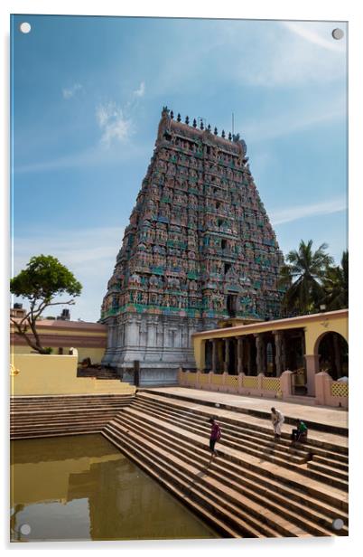 Adi Kumbeswarar Temple Acrylic by Annette Johnson