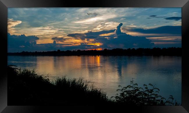 Mekong Sunset Framed Print by Annette Johnson