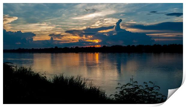 Mekong Sunset Print by Annette Johnson