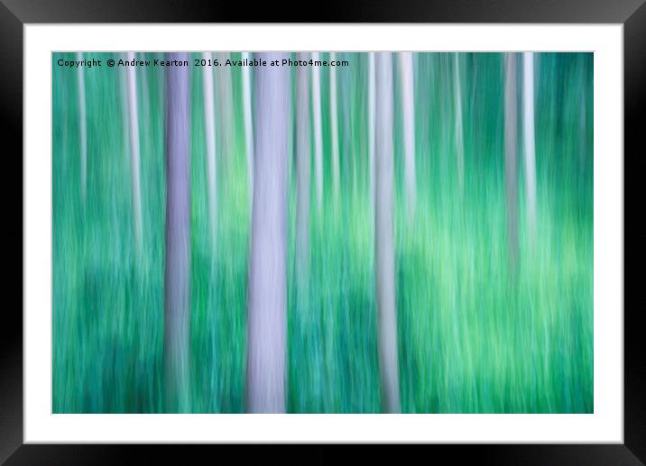 Abstract forest colours Framed Mounted Print by Andrew Kearton