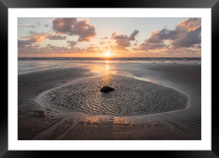 Seascale Sunset Framed Mounted Print by James Grant