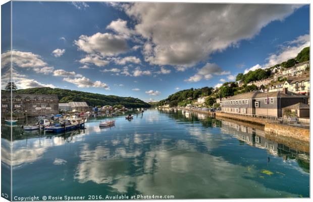Cloud reflections on the River Looe Canvas Print by Rosie Spooner