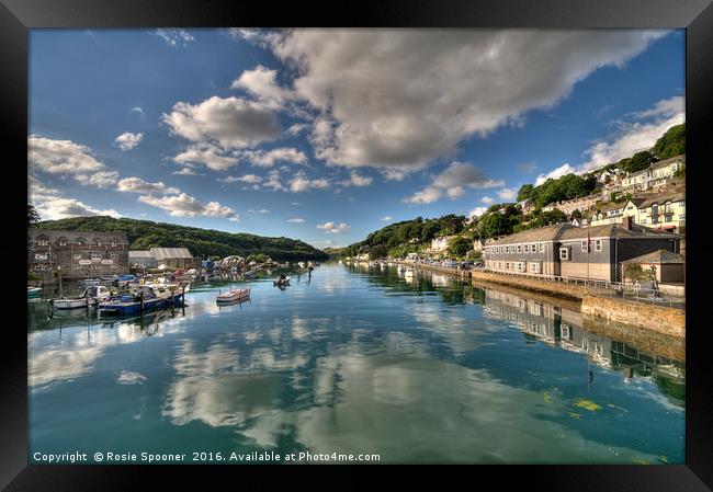 Cloud reflections on the River Looe Framed Print by Rosie Spooner