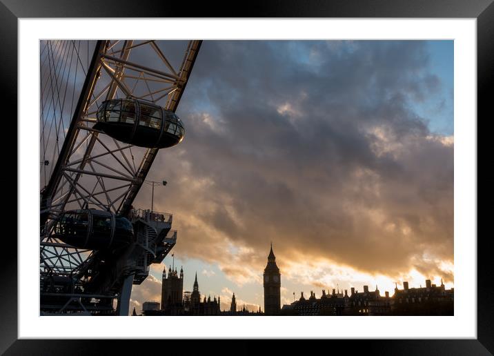 London Eye and Big Ben Framed Mounted Print by James Grant