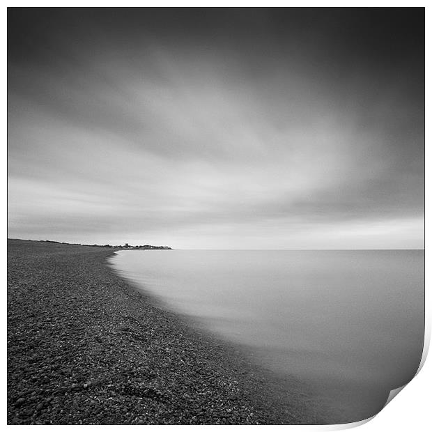 Aldeburgh beach at dawn, looking towards Sizewell, Print by Dave Turner