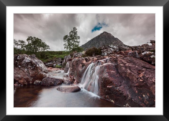 Buachaille Etiv Mor Waterfall Framed Mounted Print by James Grant