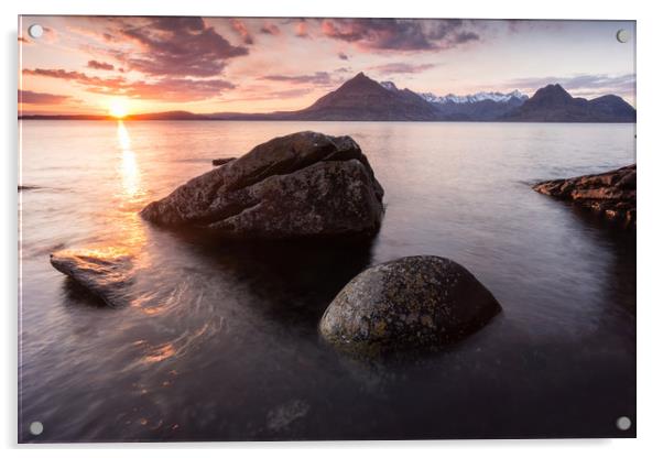 Elgol Sunset Acrylic by James Grant