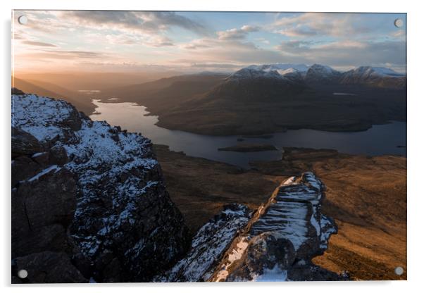 Stac Polliadh Sunrise Acrylic by James Grant