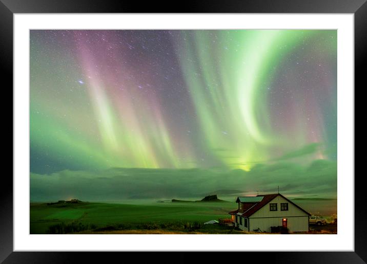 Aurora over Iceland on the Icelandic south coast  Framed Mounted Print by Nick Jenkins