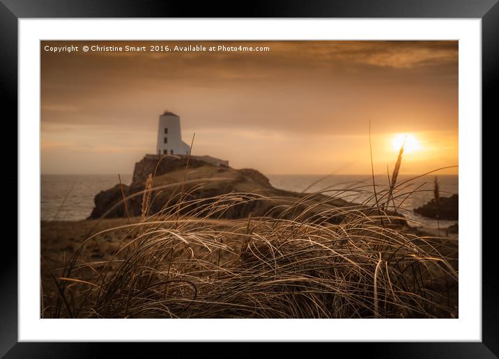 Tranquil Sunset at Llanddwyn Island - Anglesey Framed Mounted Print by Christine Smart