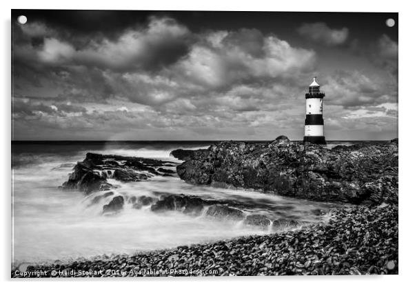 Lighthouse at Penmon Acrylic by Heidi Stewart