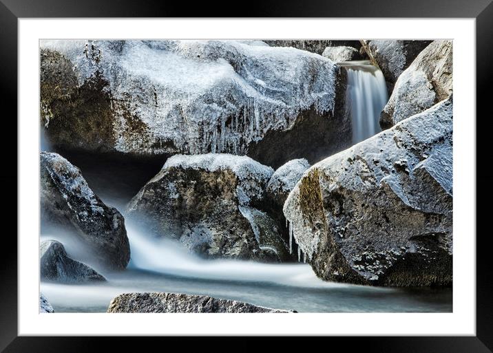 Frozen Falls Framed Mounted Print by Eric Pearce AWPF