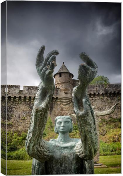 Statue for Peace, Fougeres Canvas Print by Rob Lester