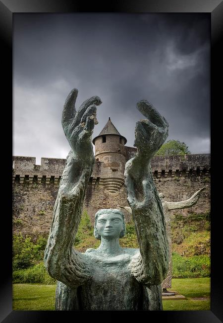 Statue for Peace, Fougeres Framed Print by Rob Lester