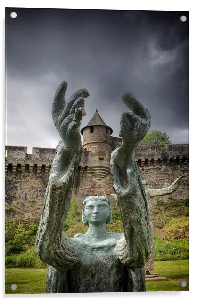 Statue for Peace, Fougeres Acrylic by Rob Lester