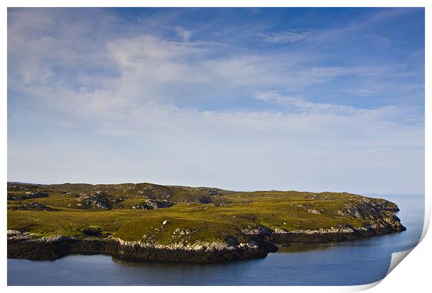 Coastal view from the old pier at Loch Skipport Print by Gabor Pozsgai