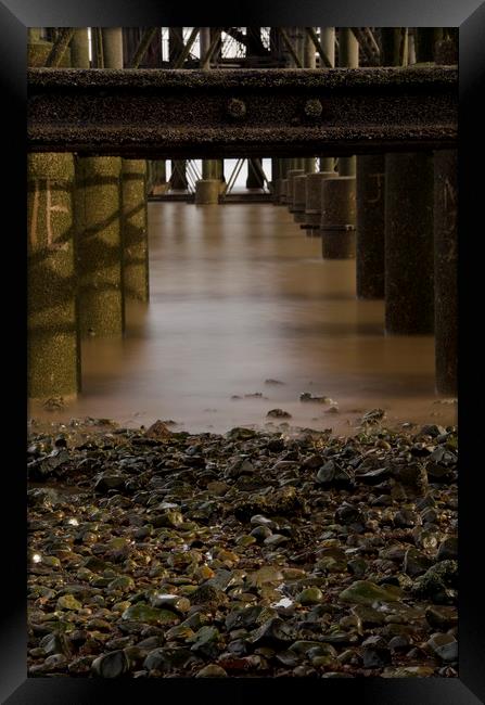 Under the Pier Framed Print by Eric Pearce AWPF