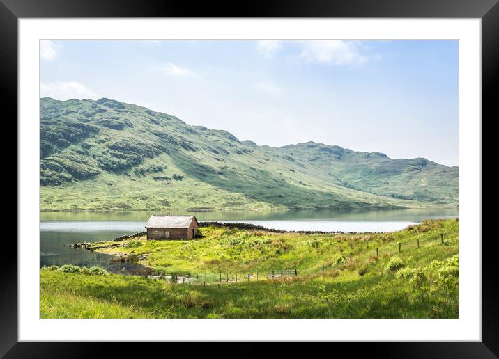 The little Hut at  Loch Arklet Framed Mounted Print by Michelle PREVOT