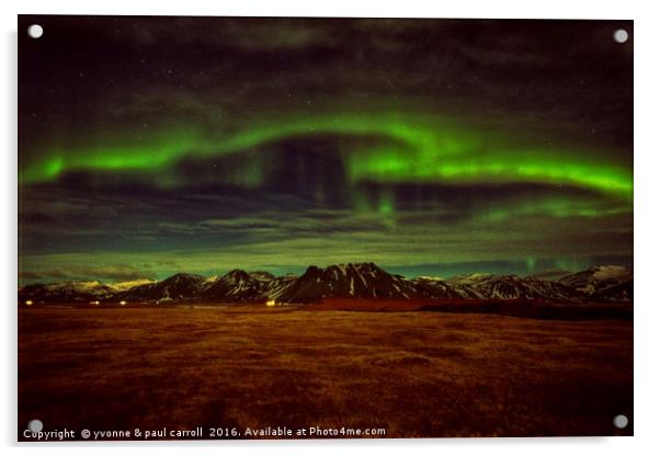 Northern lights, Snaefellsness Peninsula, Iceland Acrylic by yvonne & paul carroll