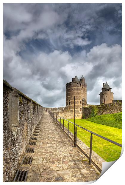 Fougeres Chateau, Tours des gobelins and Melusine Print by Rob Lester