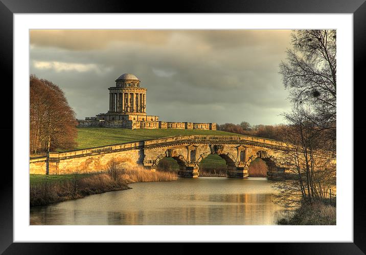 Castle Howard - New River Bridge and Mausoleum Framed Mounted Print by Martin Williams