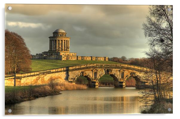 Castle Howard - New River Bridge and Mausoleum Acrylic by Martin Williams