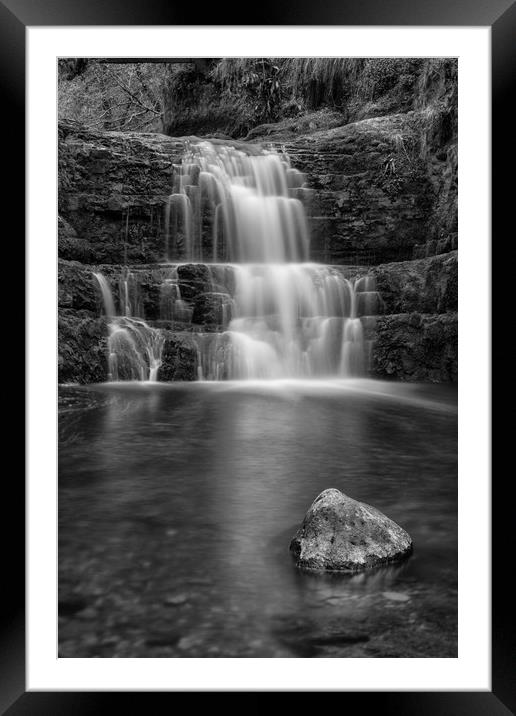 The Rock Pool at Dinas Rock, Mono Framed Mounted Print by Eric Pearce AWPF