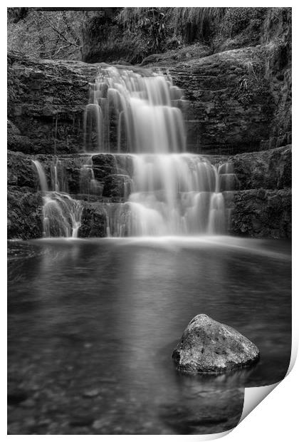 The Rock Pool at Dinas Rock, Mono Print by Eric Pearce AWPF