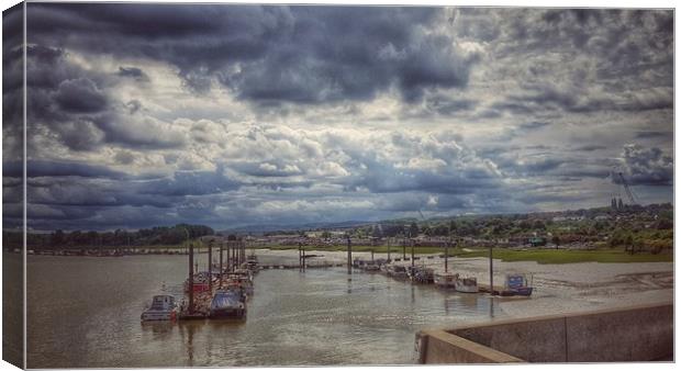 Magnificent Skies looking down on Medway River Canvas Print by Zahra Majid