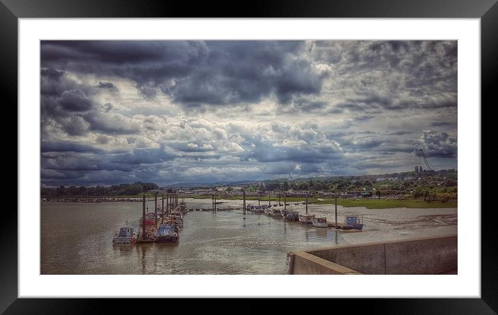 Magnificent Skies looking down on Medway River Framed Mounted Print by Zahra Majid