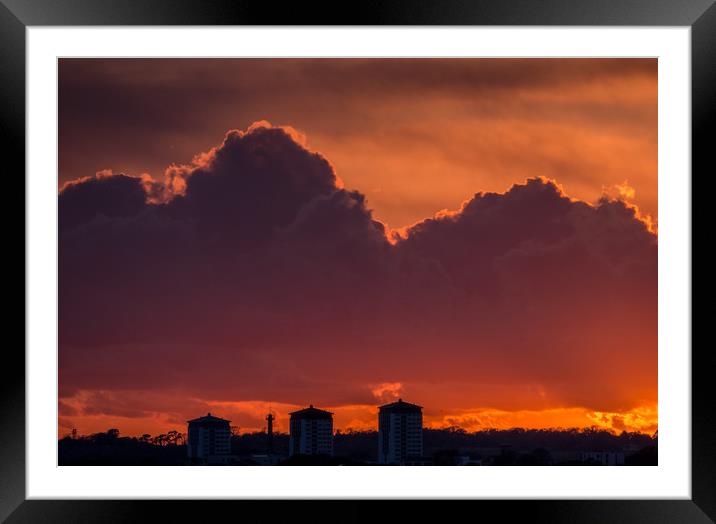 Plymouth Sunset Framed Mounted Print by Jon Rendle
