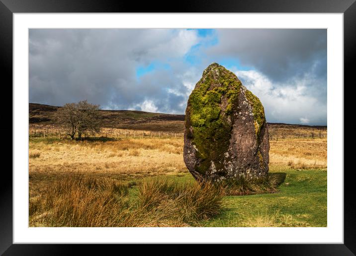 Maen Llia Standing Stone Brecon Beacons Wales  Framed Mounted Print by Nick Jenkins