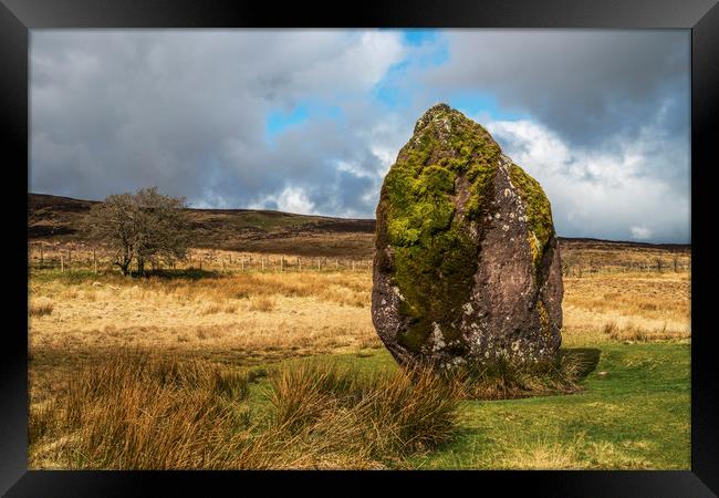 Maen Llia Standing Stone Brecon Beacons Wales  Framed Print by Nick Jenkins