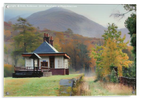 Scottish Highland Railway Station Acrylic by Andy Anderson