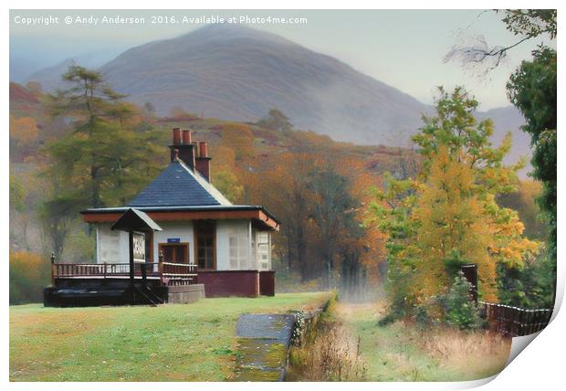 Scottish Highland Railway Station Print by Andy Anderson