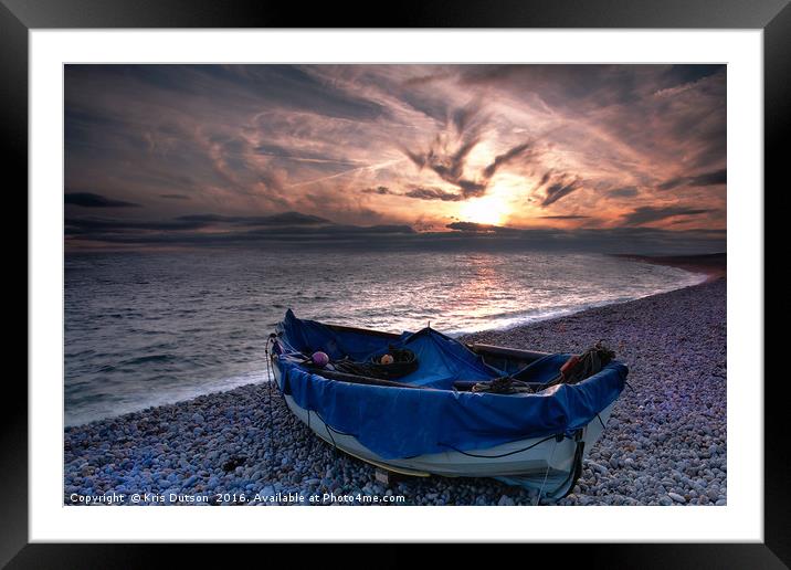 Chesil Boat Framed Mounted Print by Kris Dutson