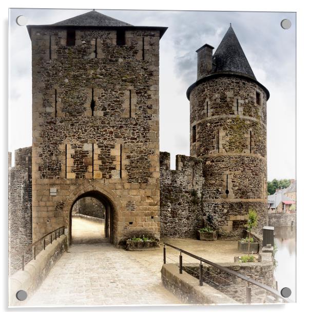 Chateau de Fougeres,Gatehouse Acrylic by Rob Lester