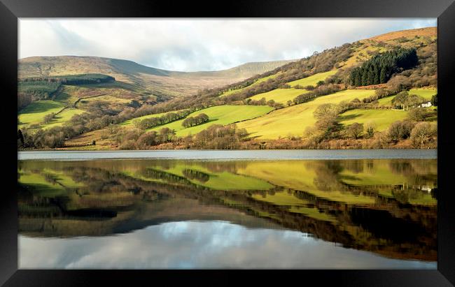 Talybont Reservoir Reflections Brecon Beacons  Framed Print by Nick Jenkins