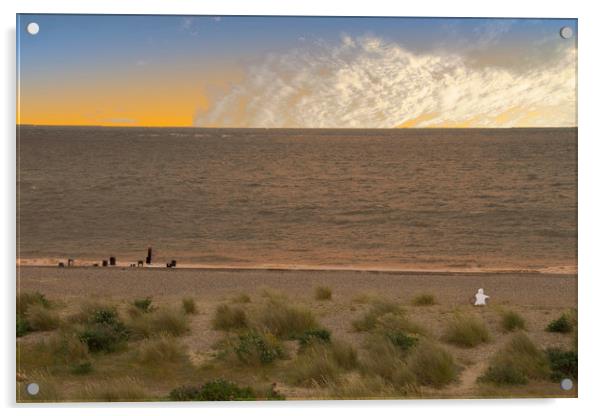 Pakefield Beach Sunset Acrylic by David French