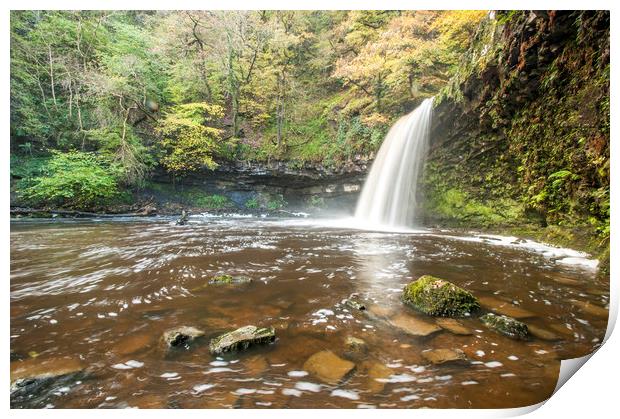 Sgwd Gwladys Waterfall in the Vale of Neath Wales Print by Nick Jenkins