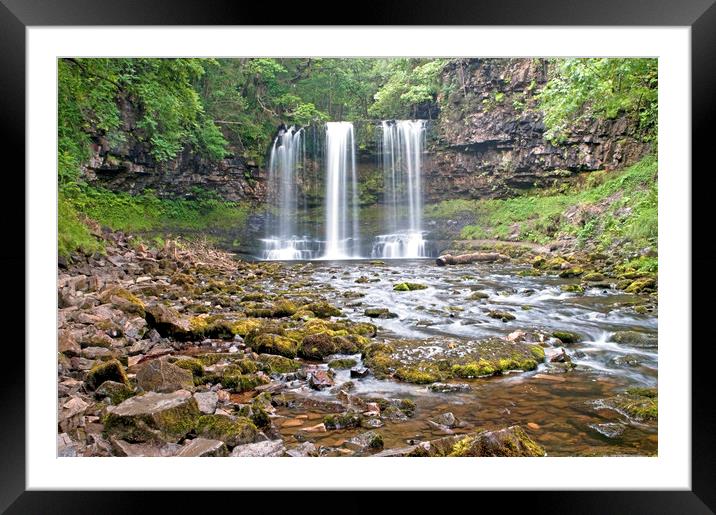 Sgwd yr Eira Waterfall in the Brecon Beacons Framed Mounted Print by Nick Jenkins