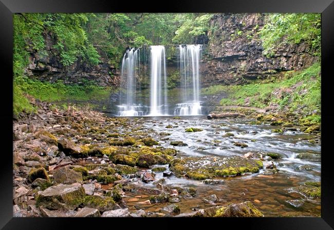Sgwd yr Eira Waterfall in the Brecon Beacons Framed Print by Nick Jenkins