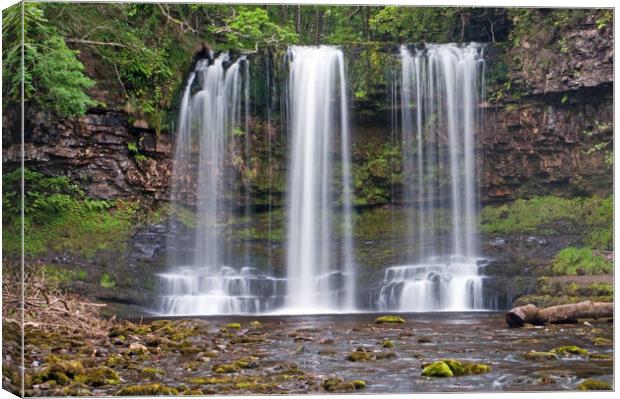 Scwd yr Eira Waterfall in the Vale of Neath Powys Canvas Print by Nick Jenkins
