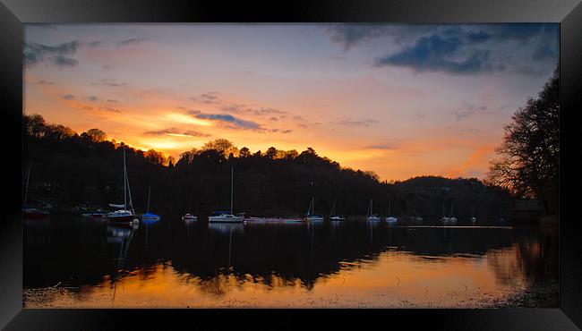 Rudyard lake at Sunset Framed Print by Jeni Harney