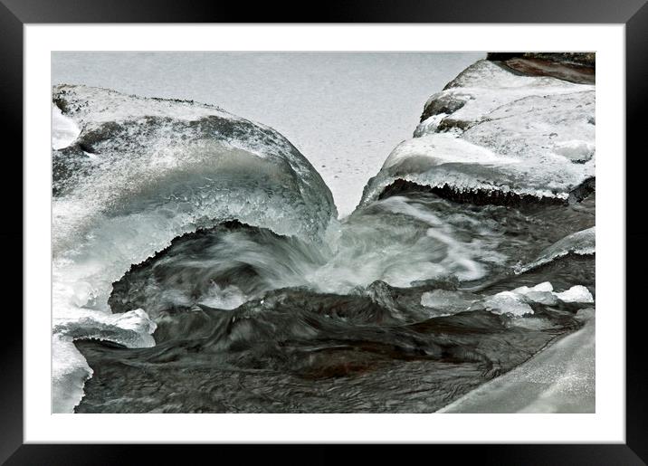 The Frozen Lip of the Waterfall Vale of Neath  Framed Mounted Print by Nick Jenkins