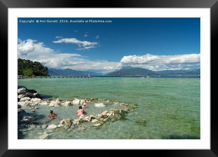 Cooling Down in Lake Garda Framed Mounted Print by Ann Garrett