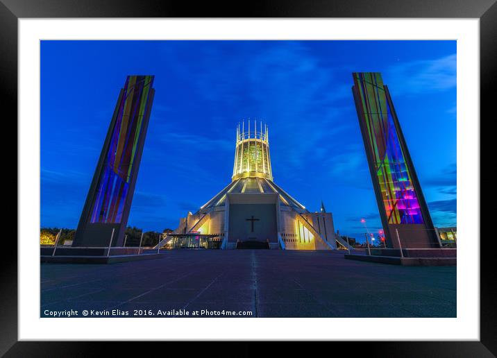 Liverpool Metropolitan cathedral Framed Mounted Print by Kevin Elias
